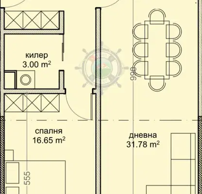 Снимка 2 — Двустаен апартамент 91 кв.м във Владислав Варненчик, Варна
