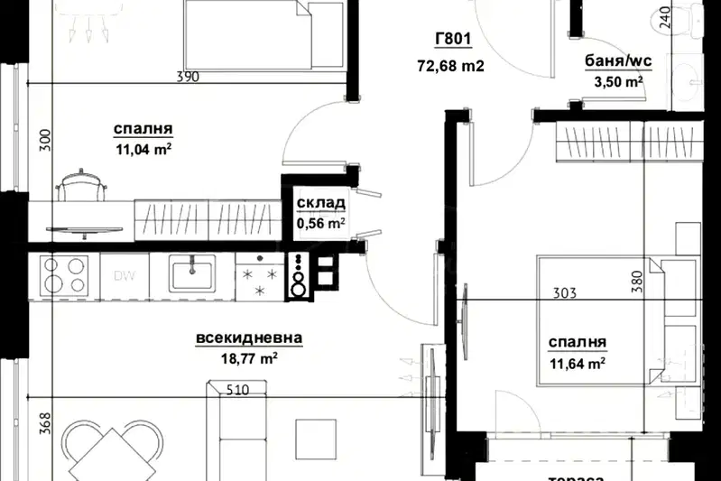 3-bedroom apartment in Burgas, Horizont