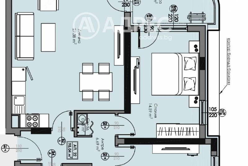 3-bedroom apartment in Burgas, Madika