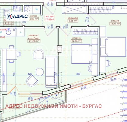 Снимка 3 — Тристаен апартамент в Меден рудник - зона Д, ново строителство