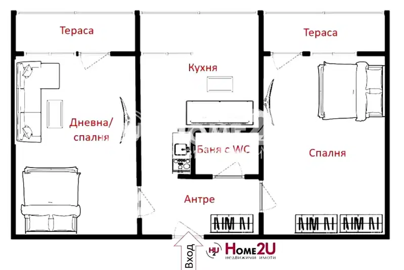 2-bedroom apartment in Burgas, Slaveikov