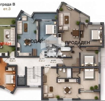 Снимка 3 — Двустаен апартамент във Варна, Бяла