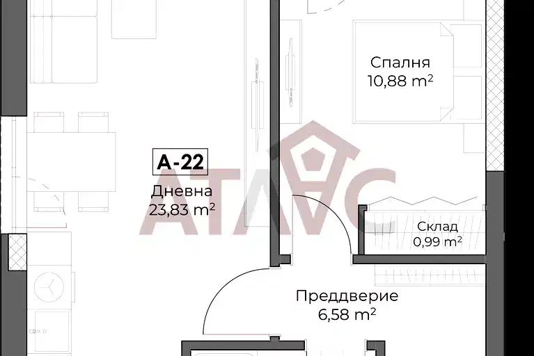 2-bedroom apartment in Plovdiv, Belomorski