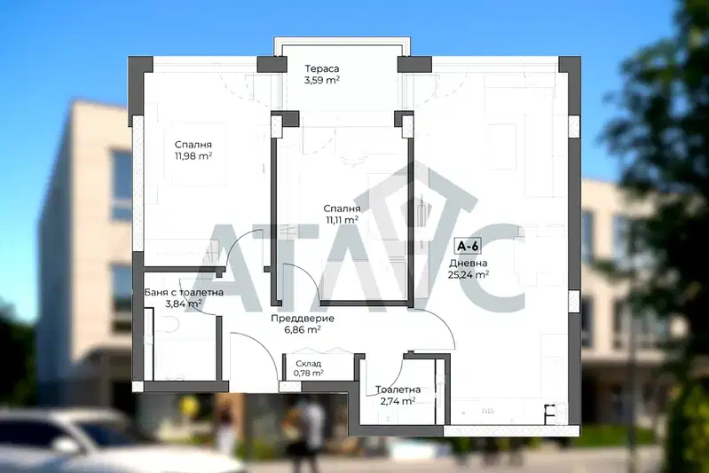 3-bedroom apartment in Plovdiv, Belomorski
