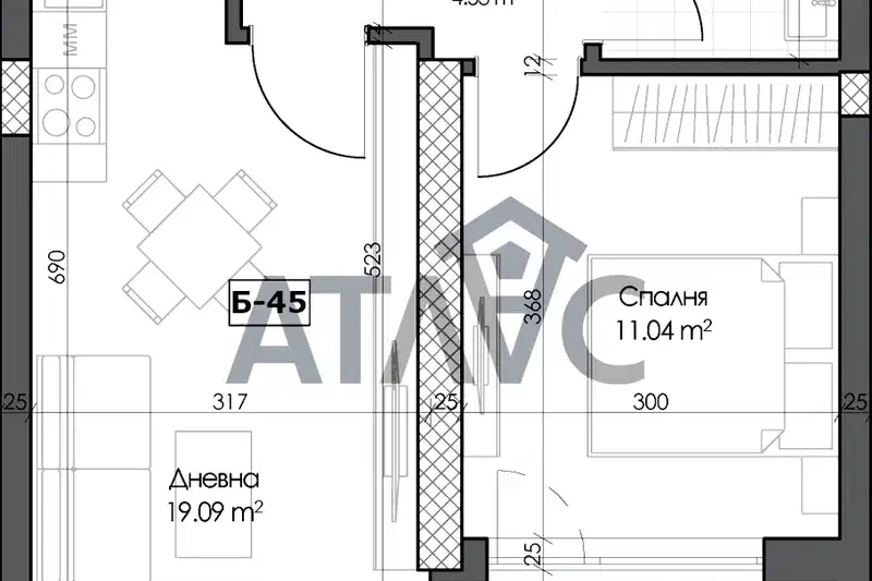 2-bedroom apartment in Plovdiv, Gagarin