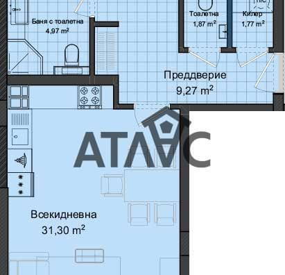 Снимка 4 — Тристаен апартамент в Гагарин, Пловдив с тераса