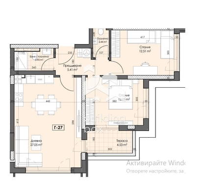 Снимка 5 — Тристаен апартамент 97 кв.м в Гагарин, Пловдив, ново строителство