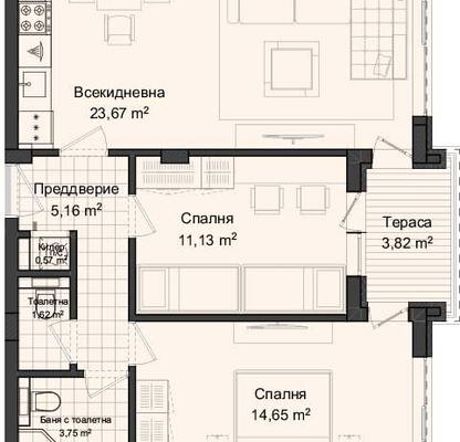 Photo 3 — 3-bedroom apartment in Plovdiv, Gagarin