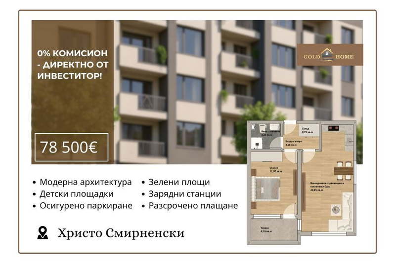 2-bedroom apartment in Plovdiv, Hristo Smirnenski