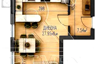 Двустаен апартамент в Каменица 2 с тераса, Пловдив