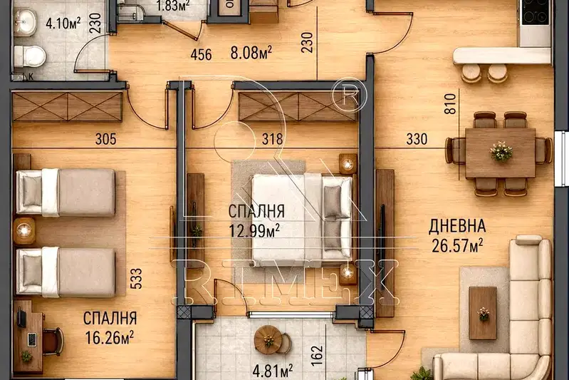 3-bedroom apartment in Plovdiv, Kamenica 2