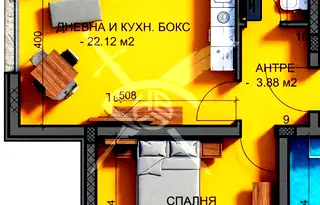 Двустаен апартамент в Коматево, Пловдив с площ 77 кв.м.