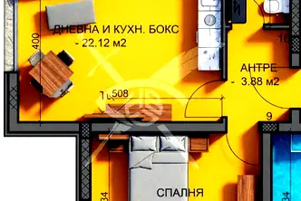 Двустаен апартамент в Коматево, Пловдив с площ 77 кв.м.