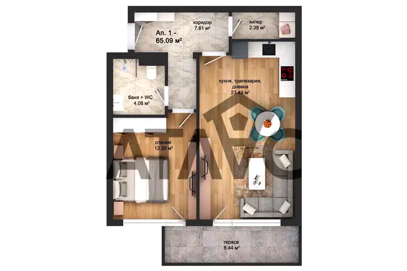 2-bedroom apartment in Plovdiv, Kyrshiyaka