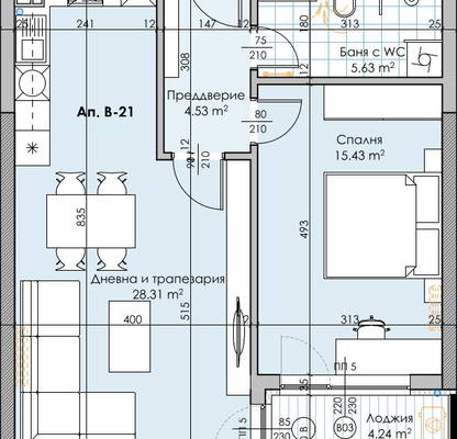 Снимка 4 — Двустаен апартамент с тераса в Кършияка, Пловдив