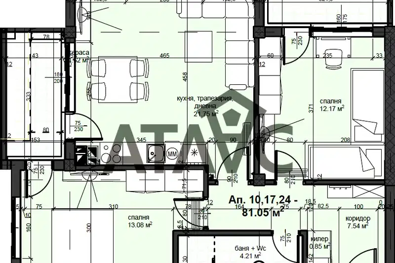 3-bedroom apartment in Plovdiv, Kyrshiyaka