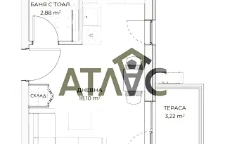 Едностаен апартамент в Остромила с тераса в затворен комплекс
