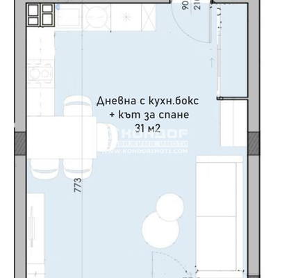 Снимка 2 — Едностаен апартамент в Остромила с тераса и ново строителство
