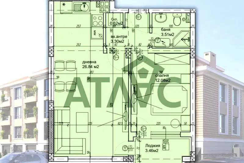 2-bedroom apartment in Plovdiv, Ostromila