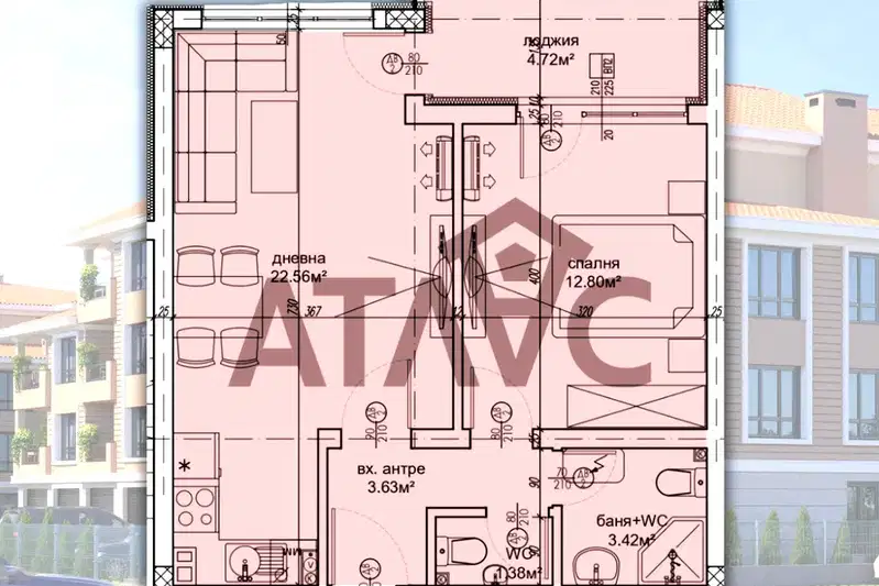 2-bedroom apartment in Plovdiv, Ostromila