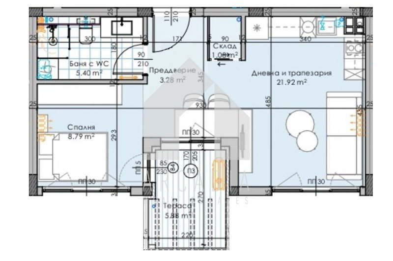2-bedroom apartment in Plovdiv, Ostromila