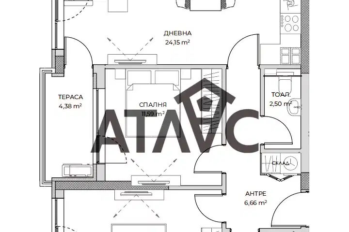 3-bedroom apartment in Plovdiv, Ostromila