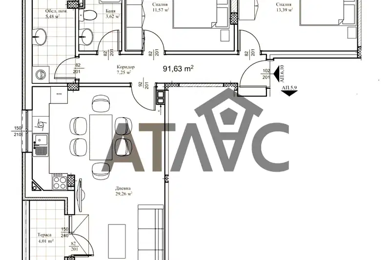 3-bedroom apartment in Plovdiv, Proslav