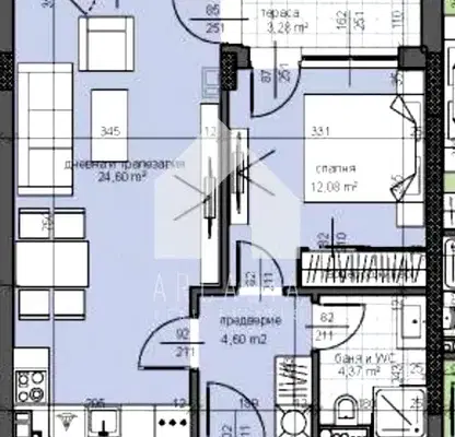 Photo 4 — Two-room apartment in Trakiya, Plovdiv with terrace in new complex