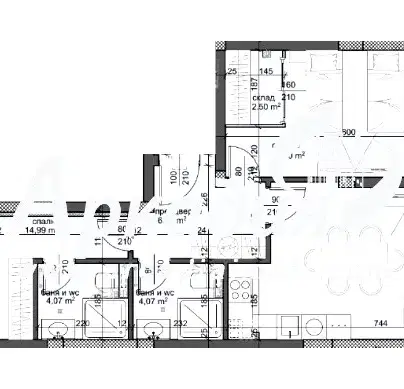 Снимка 2 — Тристаен апартамент в Тракия, Пловдив с тераса