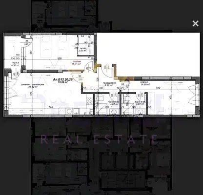 Снимка 3 — Тристаен апартамент в Тракия, Пловдив с тераса