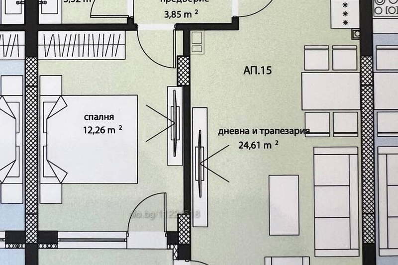 Двустаен апартамент в Западен, Пловдив с тераса