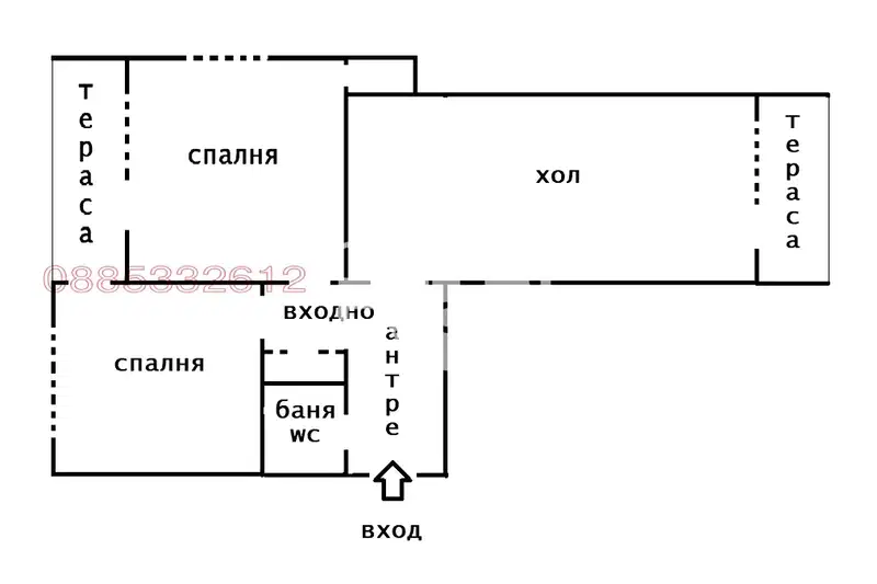 Тристаен апартамент в Бургас, с. Атия