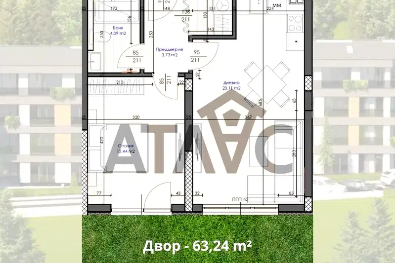 Двустаен апартамент в Пловдив, с. Марково