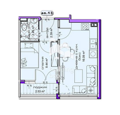 Photo 2 — 2-bedroom apartment in Shumen, Dobrudjanski