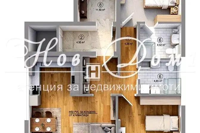 3-bedroom apartment in Sofia, Banishora