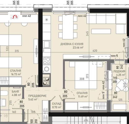 Снимка 3 — Тристаен апартамент с тераса в Банишора, София