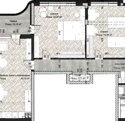 Снимка 2 — Просторен 3-стаен апартамент в Център с панорамна тераса