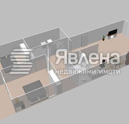 Снимка 3 — Тристаен апартамент в Център, София с функционално разпределение