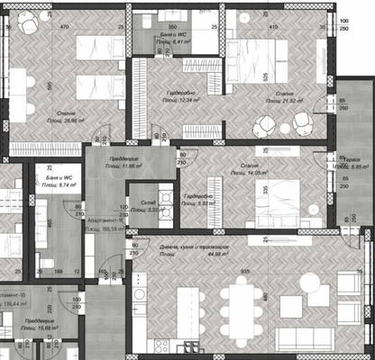 Снимка 3 — Четиристаен апартамент в Център, София с паркомясто