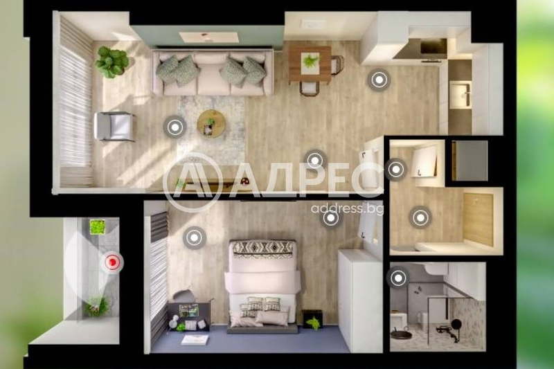 2-bedroom apartment in Sofiya, Drujba 1