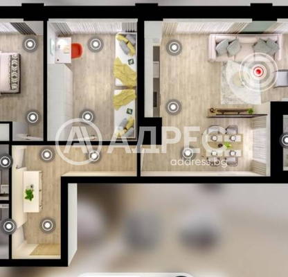 Снимка 4 — Тристаен апартамент в Дружба 1 с гледка и асансьор