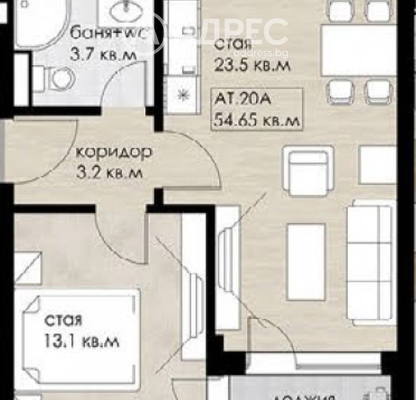 Photo 3 — Two-room apartment in Druzhba 2 with terrace and elevator