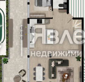 Снимка 4 — Просторен 4-стаен мезонет с панорамна тераса в Горубляне