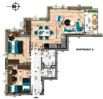 Снимка 5 — Тристаен апартамент с южно изложение в Карпузица, София