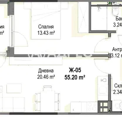 Снимка 4 — Двустаен апартамент с голяма тераса в Кръстова вада, София