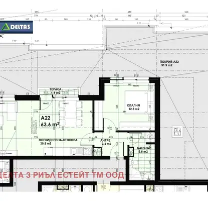 Снимка 5 — Двустаен апартамент 164 кв.м. в Малинова долина с асансьор
