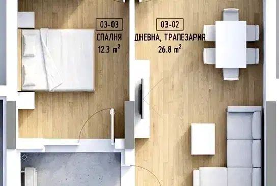 2-bedroom apartment in Sofiya, Malinova Dolina