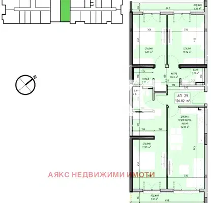 Снимка 2 — Четиристаен апартамент в Малинова долина с асансьор