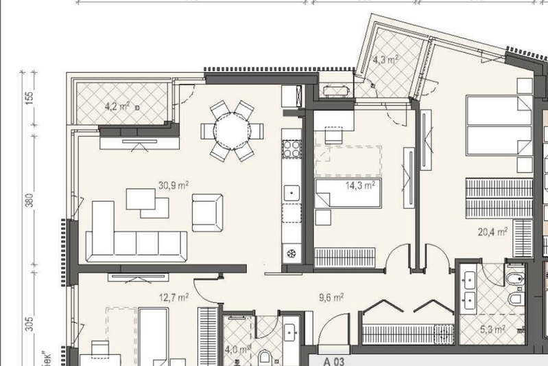 4-bedroom apartment in Sofia, Manastirski Livadi