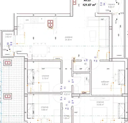 Снимка 3 — Многостаен апартамент с 3 спални и кабинет в Манастирски ливади
